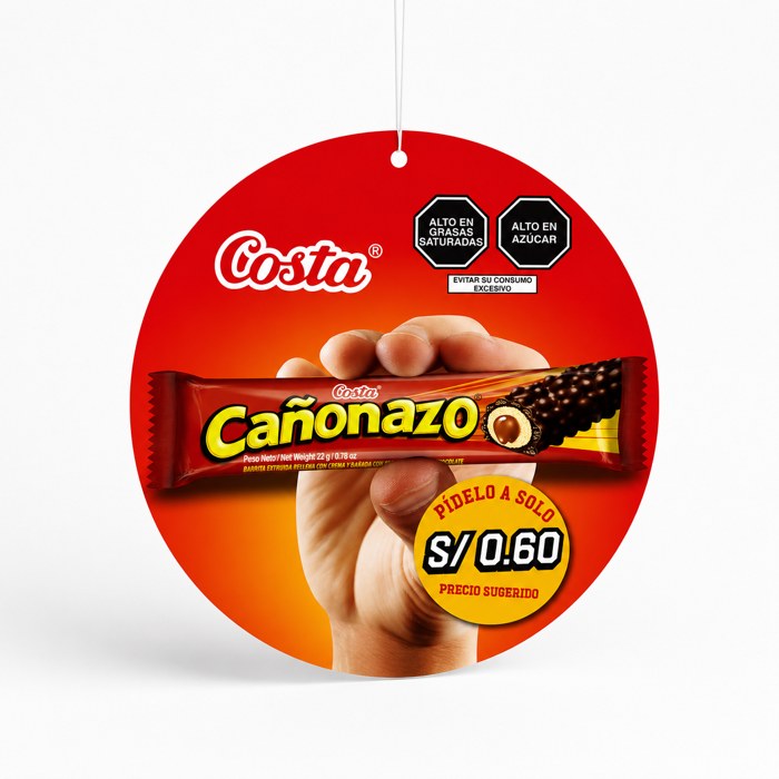 Colgante Cañonazo Costa - ejemplo de marketing en punto de venta